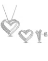 Rina Limor Silver 0.40 Ct. Tw. Diamond Pendant & Earrings Set In Metallic