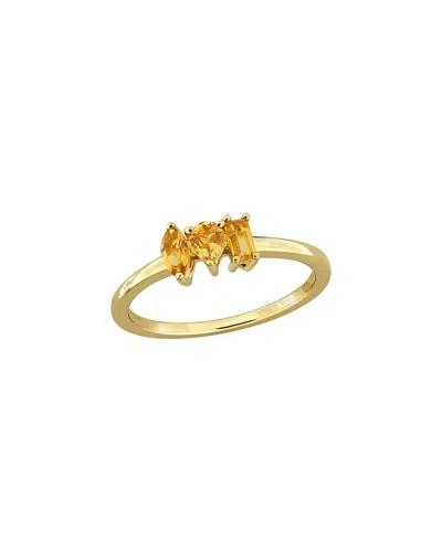 Rina Limor Silver 0.42 Ct. Tw. Citrine Three-stone Ring In Gold