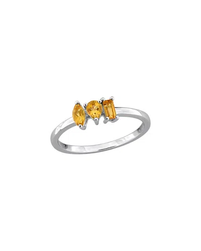 Rina Limor Silver 0.42 Ct. Tw. Citrine Three-stone Ring In Metallic