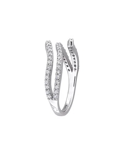 Rina Limor Silver 0.49 Ct. Tw. Created White Moissanite Double Curved Ring In Metallic