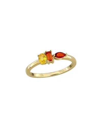 Rina Limor Silver 0.49 Ct. Tw. Multi-color Sapphire Three-stone Ring In Gold