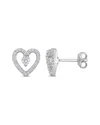 Rina Limor Silver 0.50 Ct. Tw. White Topaz Heart Earrings