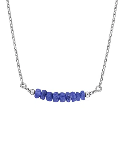 Rina Limor Silver 0.53 Ct. Tw. Blue Sapphire Bead Bar Necklace