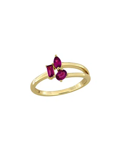 Rina Limor Silver 0.53 Ct. Tw. Rhodolite Split-shank Ring In Gold