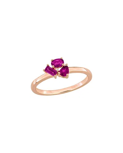 Rina Limor Silver 0.57 Ct. Tw. Rhodolite Three Stone Ring In Gold