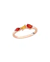 Rina Limor Silver 0.59 Ct. Tw. Multi-color Sapphire Three-stone Ring In Gold