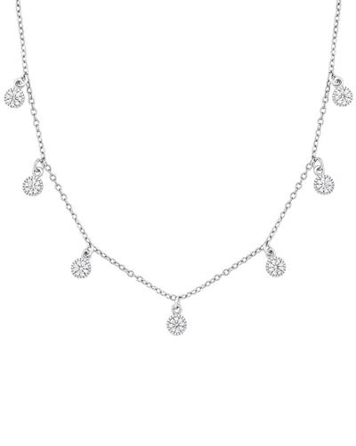 Rina Limor Silver 0.63 Ct. Tw. Lab-grown White Sapphire Station Necklace In Purple