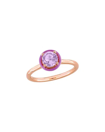 Rina Limor Silver 0.65 Ct. Tw. Amethyst Halo Ring In Neutral