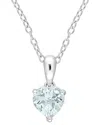 Rina Limor Silver 0.65 Ct. Tw. Aquamarine Heart Necklace
