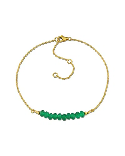 Rina Limor Silver 0.66 Ct. Tw. Green Onyx Bead Bar Bracelet