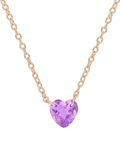 Rina Limor Silver 0.70 Ct. Tw. Amethyst Solitaire Necklace In Purple