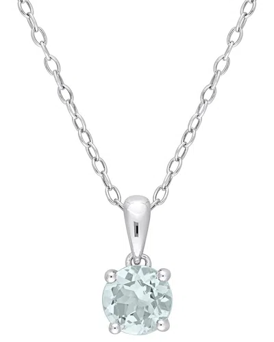 Rina Limor Silver 0.70 Ct. Tw. Aquamarine Heart Necklace