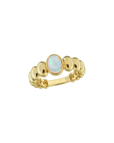 Rina Limor Silver 0.70 Ct. Tw. Ethiopian Blue Opal Puffy Band Ring In Gold