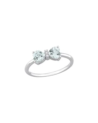 Rina Limor 10k 0.71 Ct. Tw. Diamond & Aquamarine Bow Ring