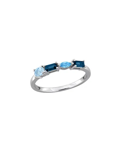 Rina Limor Silver 0.73 Ct. Tw. Blue Topaz Anniversary Band Ring In Metallic