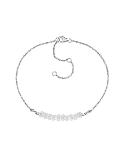 Rina Limor Silver 0.73 Ct. Tw. White Topaz Bead Bar Bracelet