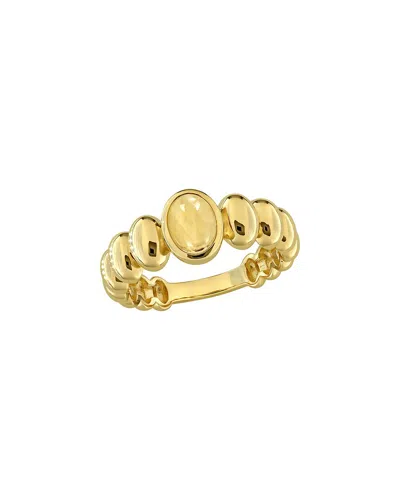 Rina Limor Silver 0.75 Ct. Tw. Citrine Oval Ring In Gold