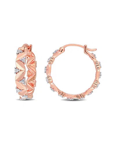 Rina Limor Silver 0.78 Ct. Tw. White Topaz Hoop Clip-on Earrings In Gold