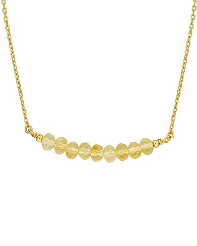 Rina Limor Silver 0.81 Ct. Tw. Citrine Bead Bar Necklace In Gold