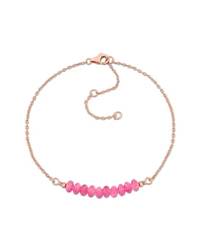Rina Limor Silver 0.81 Ct. Tw. Pink Tourmaline Bead Bar Bracelet