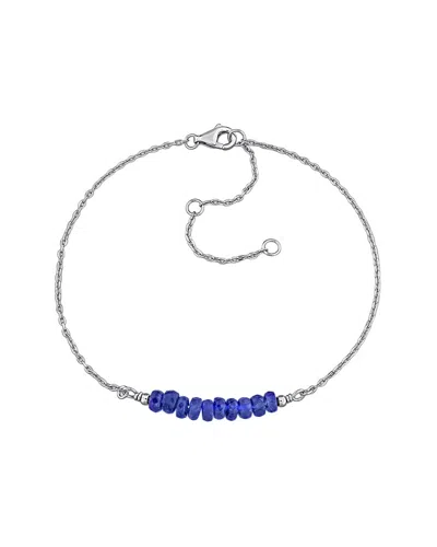 Rina Limor Silver 0.82 Ct. Tw. Blue Sapphire Bead Bar Bracelet