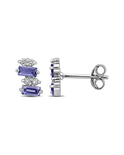 RINA LIMOR RINA LIMOR SILVER 0.84 CT. TW. TANZANITE & TOPAZ EARRINGS