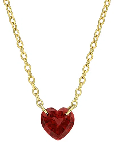 Rina Limor Silver 0.85 Ct. Tw. Garnet Solitaire Necklace In Gold