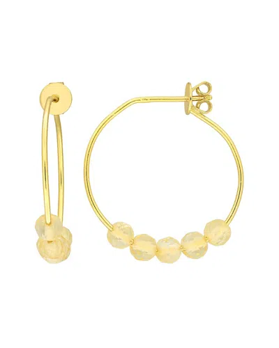 Rina Limor Silver 0.90 Ct. Tw. Citrine Hoop Earrings In Yellow