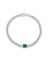 Rina Limor Silver 0.90 Ct. Tw. Emerald Curb Link Bracelet