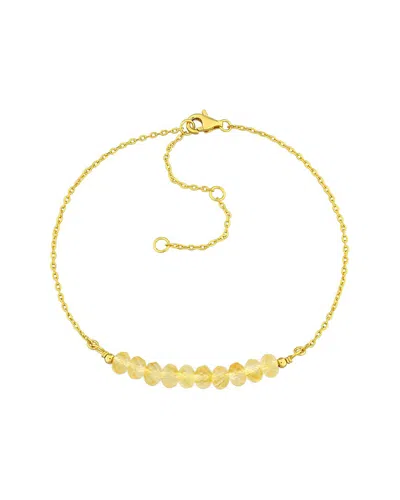 Rina Limor Silver 0.92 Ct. Tw. Citrine Bead Bar Bracelet In Gold