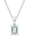 Rina Limor Silver 0.95 Ct. Tw. Aquamarine Solitaire Pendant Necklace