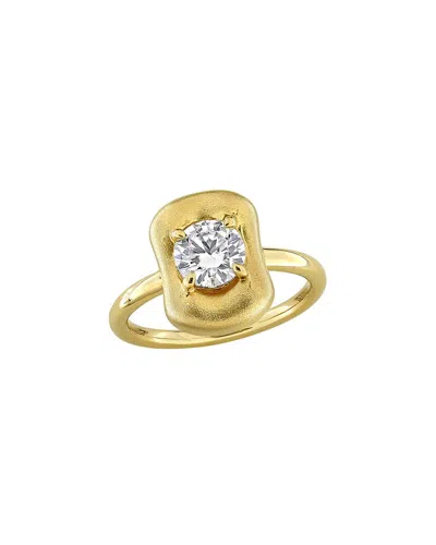 Rina Limor Silver 0.95 Ct. Tw. Created White Moissanite Puffed Ring In Gold