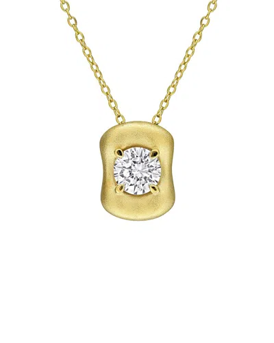 Rina Limor Silver 0.95 Ct. Tw. Created White Moissanite Solitaire Necklace In Gold