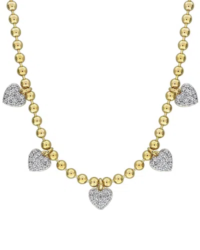 Rina Limor Silver 0.95 Ct. Tw. Lab-grown Created White Sapphire Necklace In Green