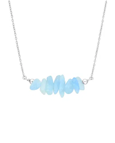 Rina Limor Silver 0.98 Ct. Tw. Aquamarine Bead Necklace In Blue