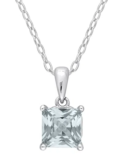 Rina Limor Silver 1.00 Ct. Tw. Aquamarine Solitaire Heart Pendant Necklace