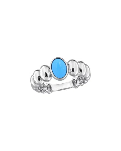 Rina Limor Silver 1.00 Ct. Tw. Created Turquoise Puffy Band Ring In Metallic