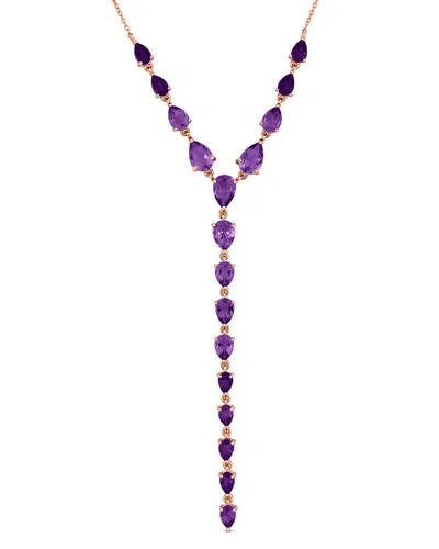 Rina Limor Silver 10.01 Ct. Tw. Amethyst Necklace In Gold