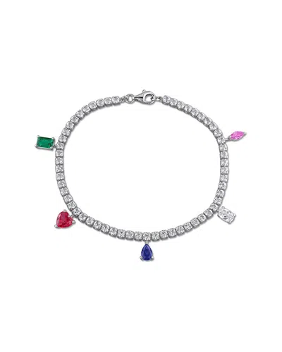 Rina Limor Silver 10.05 Ct. Tw. Lab-grown Gemstone Bracelet In Metallic