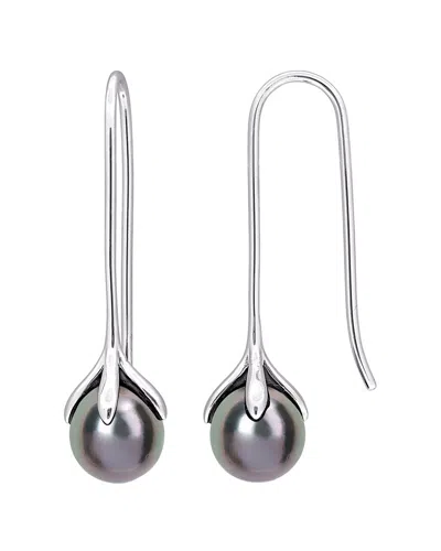 Rina Limor Silver 10-11mm Pearl Drop Earrings In Metallic