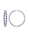 Rina Limor Silver 10.44 Ct. Tw. Lab-grown Sapphire Earrings