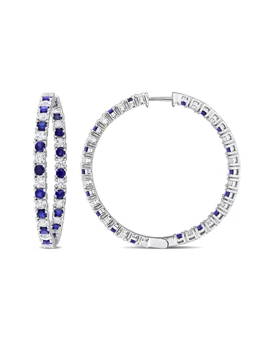 Rina Limor Silver 10.44 Ct. Tw. Lab-grown Sapphire Earrings