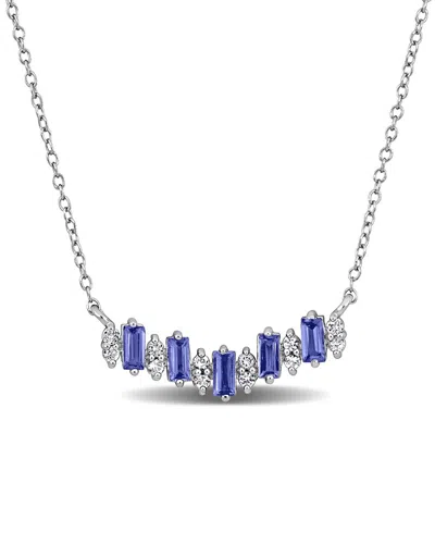 Rina Limor Silver 1.11 Ct. Tw. Tanzanite & Topaz Necklace