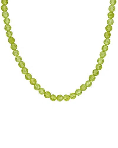 Rina Limor Silver 11.33 Ct. Tw. Peridot Beaded Necklace In Green