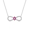 Rina Limor Silver 1.20 Ct. Tw. Gemstone Infinity Floral Necklace