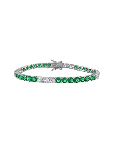Rina Limor Silver 12.16 Ct. Tw. Lab-grown Emerald In Green