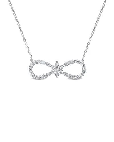 Rina Limor Silver 1.26 Ct. Tw. White Sapphire Infinity Floral Necklace