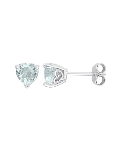 Rina Limor Silver 1.30 Ct. Tw. Aquamarine Studs In Metallic