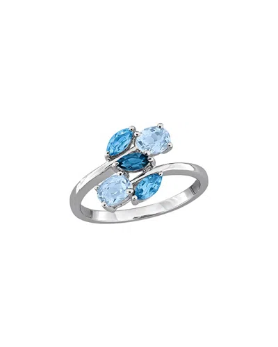 Rina Limor Silver 1.32 Ct. Tw. Blue Topaz Bypass Ring In Metallic