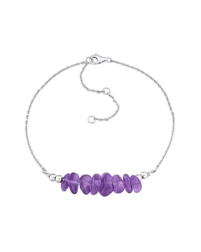 Rina Limor Silver 1.34 Ct. Tw. Amethyst Bead Bracelet In Purple